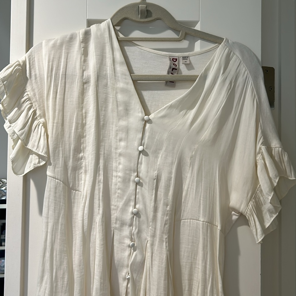 Flutter Sleeve Button Up Blouse - image 2